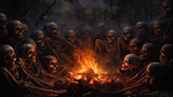 Skulls in the Flames of a Midnight Bonfire