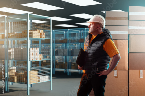 Man warehouse employee. Bus...