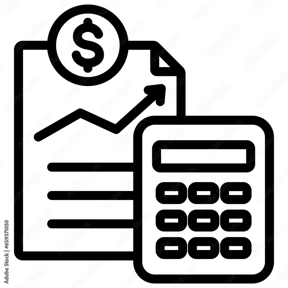Accounting Service Outline Icon Accounting Service Outline Icon