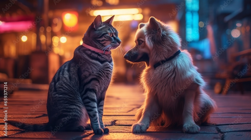 Obraz premium Adorable Canine Portraits: Husky, Samoyed, Akita, and More! Capture the Cuteness of Happy, Purebred Dogs in this Funny and Charming Collection!, generative AI