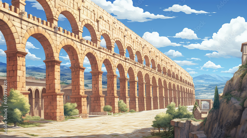 Segovia old town and Roman aqueduct