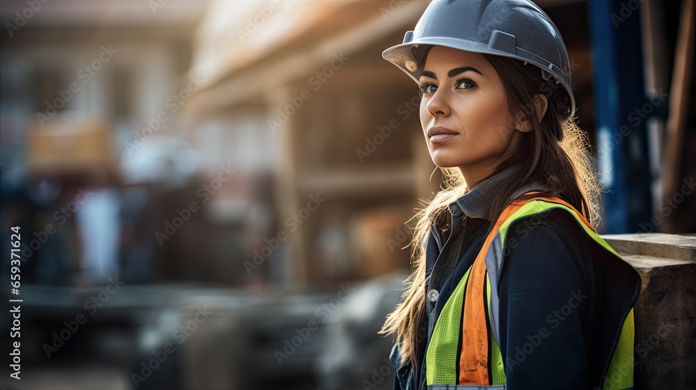 Woman working on construction Woman working on construction
