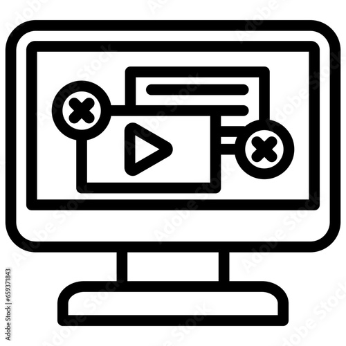 Display Advertising Outline Icon