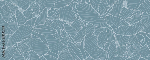 Monochrome floral blue background with delicate lush flowers. Vector background for decor, wallpaper, covers, cards and presentations.