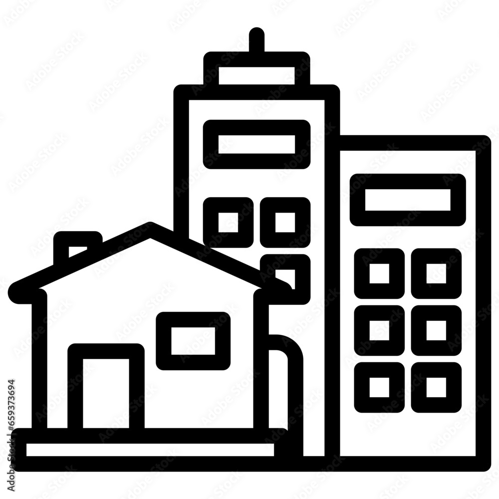 Buildings Outline Icon