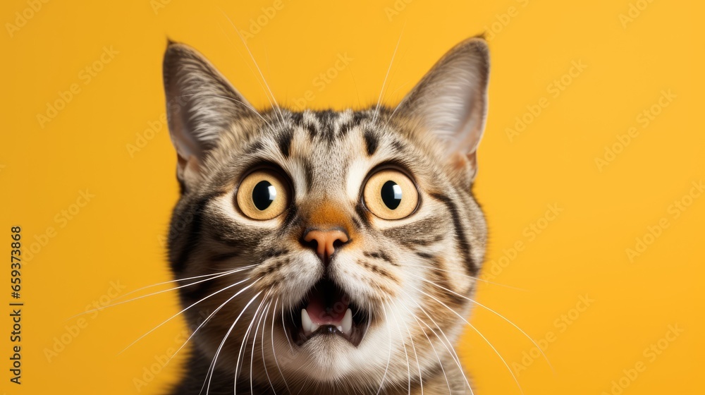 portrait of a amazed cat