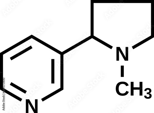 Nicotine structural formula, vector illustration  photo