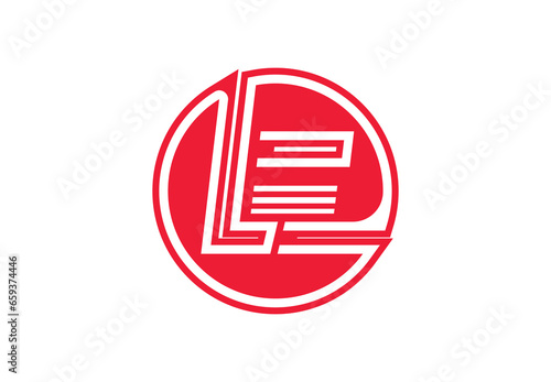LE letter logo and icon design template