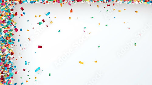 confetti on white with copy space