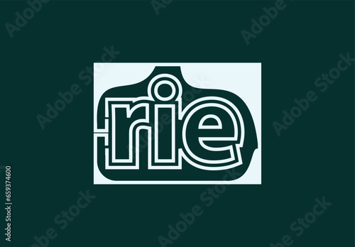 RIE letter logo and icon design template