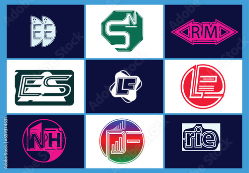 Professional letter logo and icon design template set