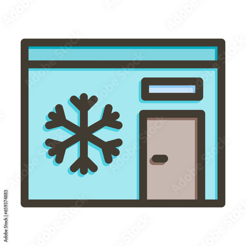 Cold Room Vector Thick Line Filled Colors Icon Design