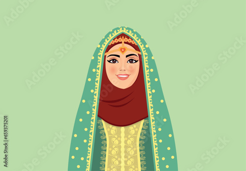 Arabic woman wearing the traditional Omani dress