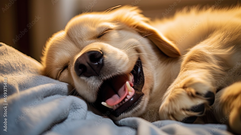 Obraz premium Happy dog sleeping