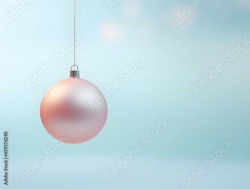 Solitary Christmas ornament minimalist pastel muted background