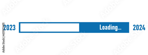 Loading bar for 2024 goal planning business concept, vector illustration for graphic design, flat style.
