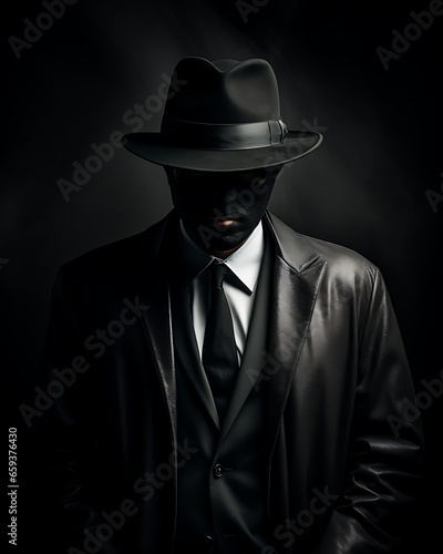Mysterious Figure in Suit and Hat