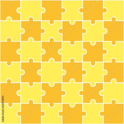 Yellow jigsaw pattern. jigsaw line pattern. jigsaw seamless pattern. Decorative elements, clothing, paper wrapping, bathroom tiles, wall tiles, backdrop, background.