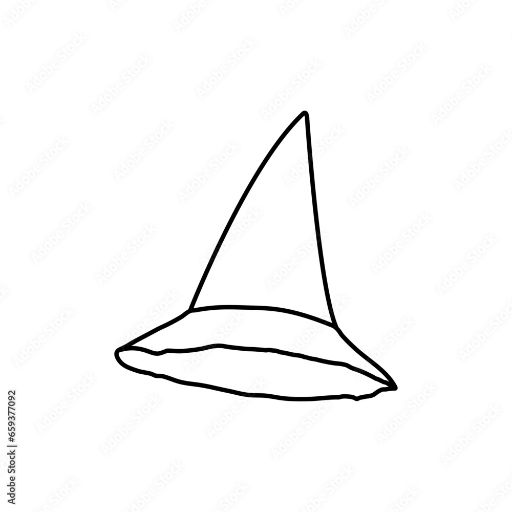 Fototapeta premium Witch hat icon vector. Halloween illustration sign. Witch symbol or logo.