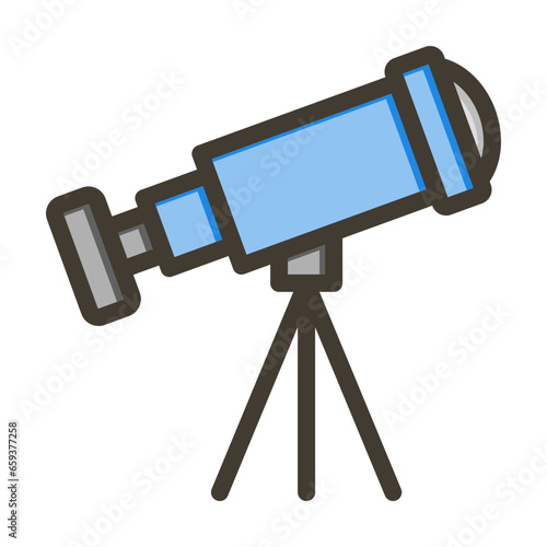 Telescopic Vector Thick Line Filled Colors Icon Design