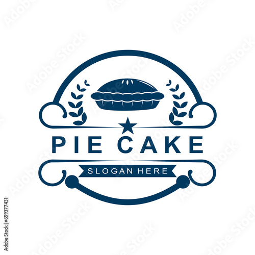 vector image of pie cake on a white background.