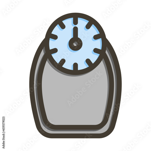 Weight Vector Thick Line Filled Colors Icon Design