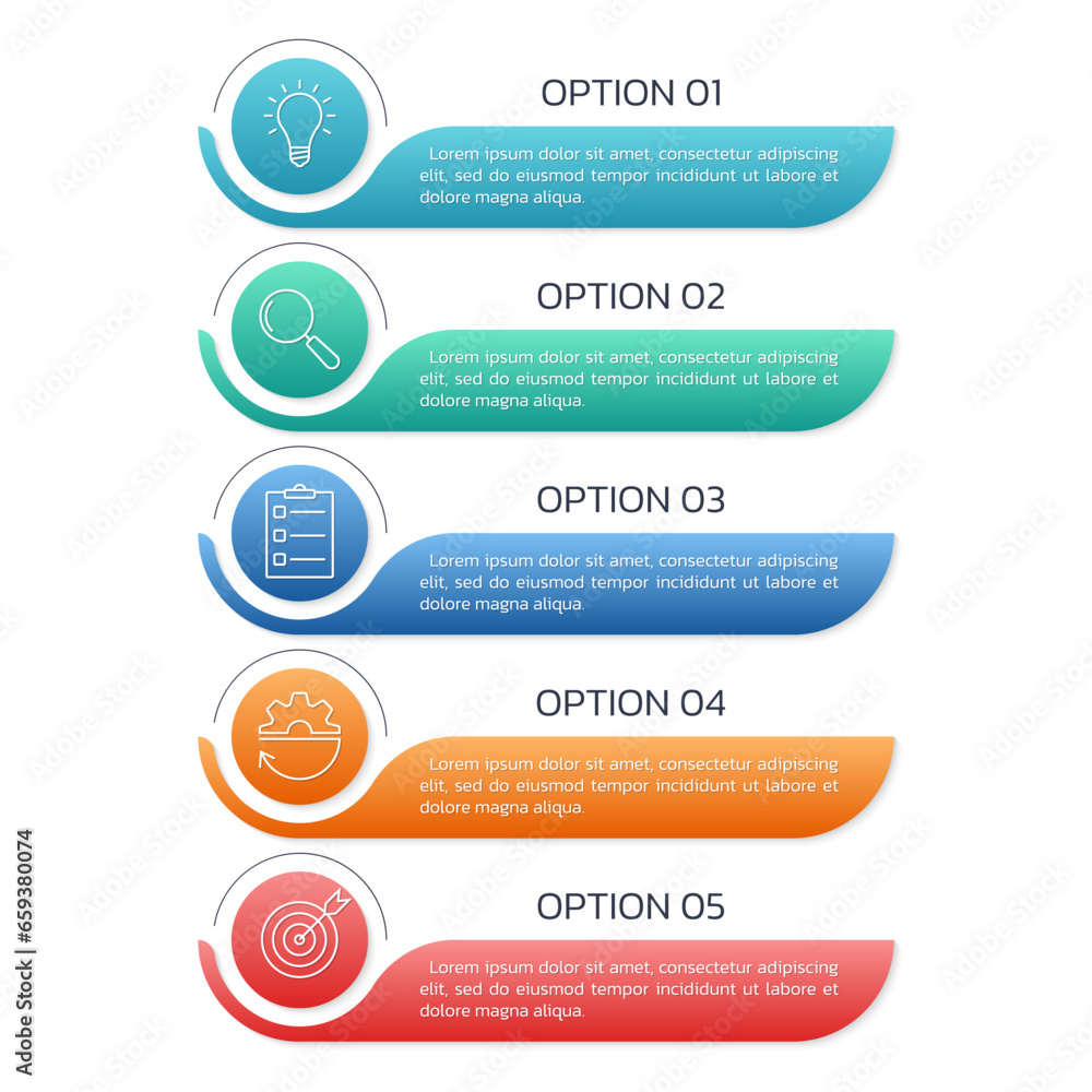 5 steps option infographic template. Presentation, layout design with ...