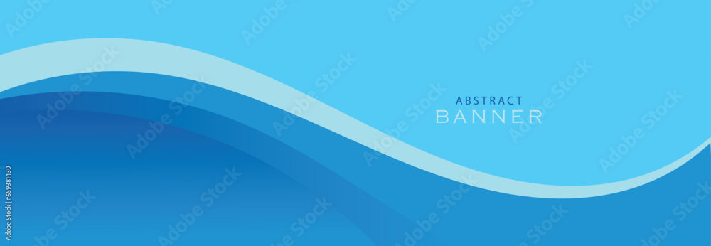 Blue and white vector wave banner background Blue and white vector wave banner background