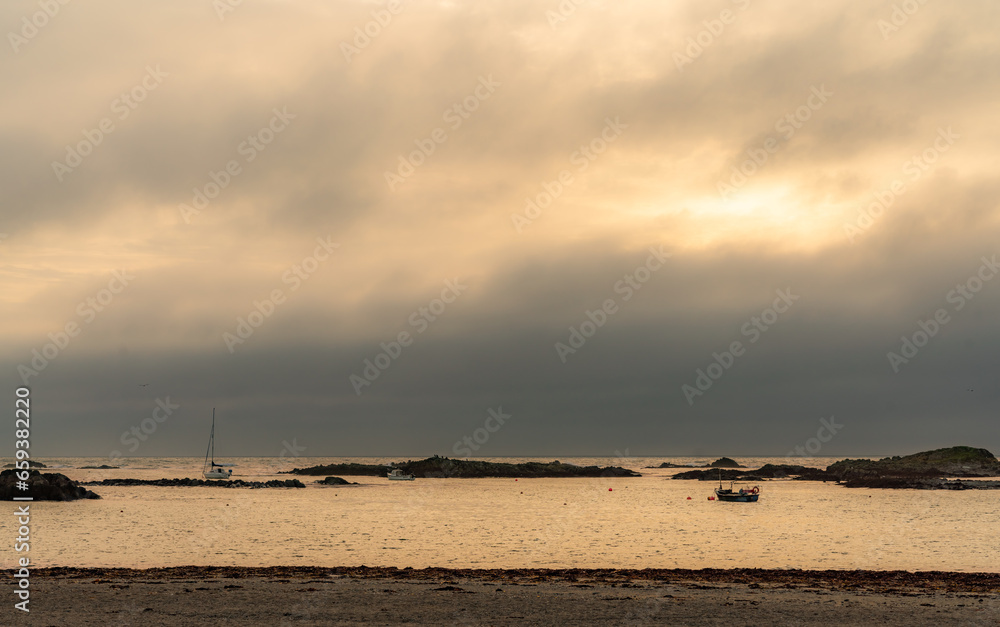 Sunset over the ocean at Rhosneigr, Isle of Anglesey