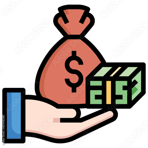 lump sum payment filled outline icon,linear,outline,graphic,illustration