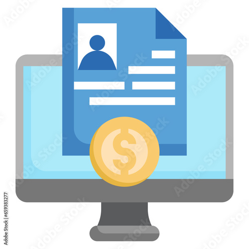 online loan filled outline icon,linear,outline,graphic,illustration