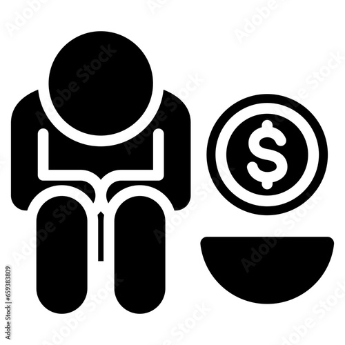 Including Poverty Glyph Icon