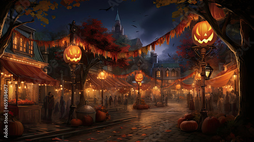 Pumpkin Street Market at Night
