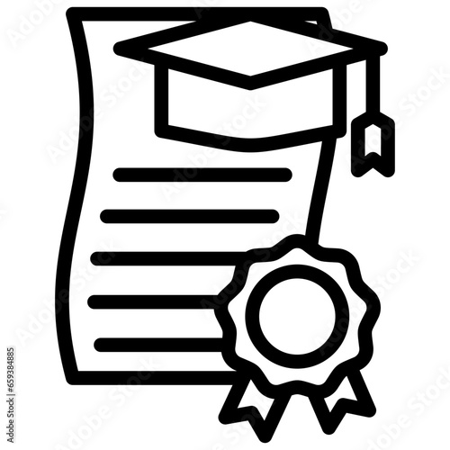 Academic Degree Outline Icon