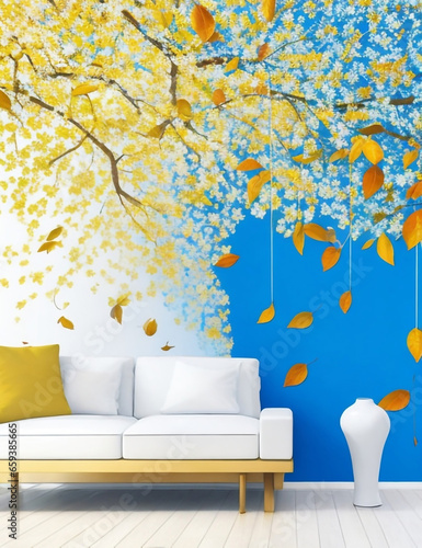 Dream Shaper 32 Colorful tree with leaves on hanging branches. Ai generative © AI Stocks