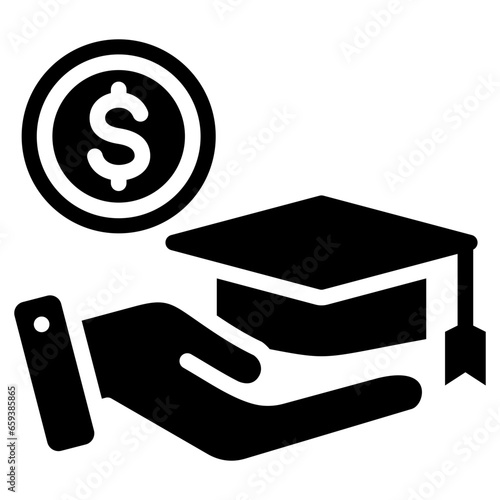 Student Grant Glyph Icon