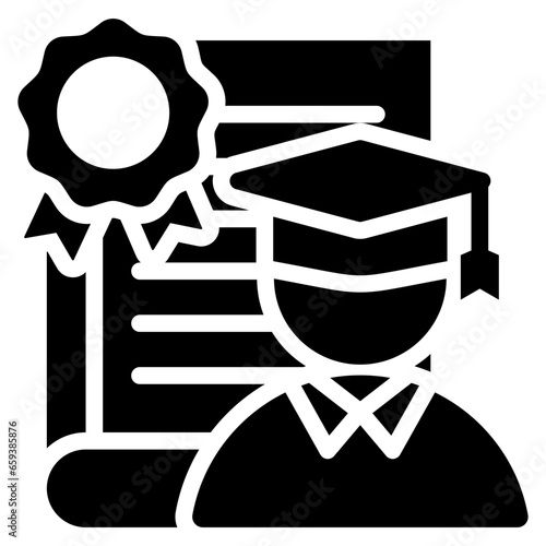 Phd Degree Glyph Icon