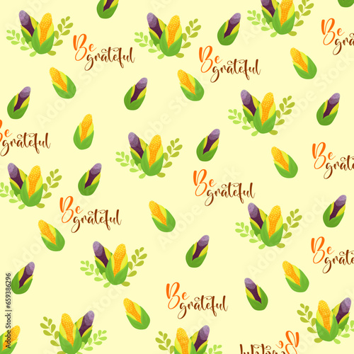 colorful corn seamless pattern vector illustration for thanksgiving