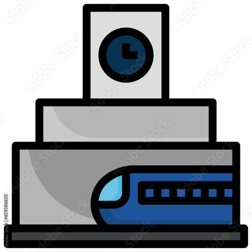 CLOCK filled outline icon,linear,outline,graphic,illustration