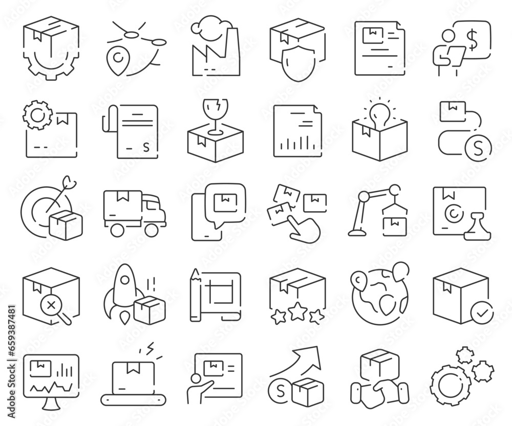 Product development line icons collection. Thin outline icons pack. Vector illustration eps10