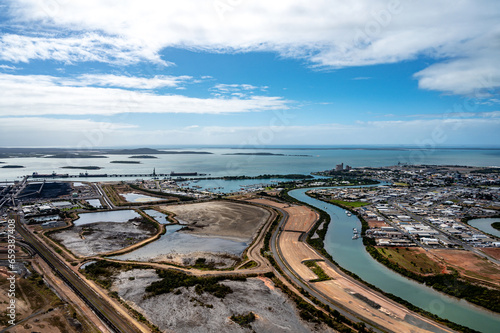 Aerial view of Gladstone harbour, QLD