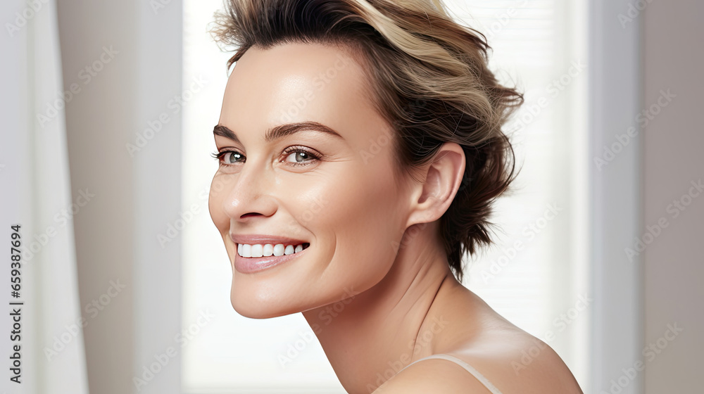 Attractive female model with healthy skin