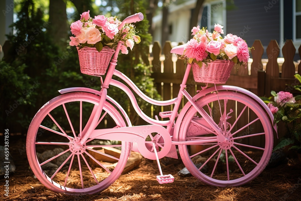 Pink bicycle garden upcycle design