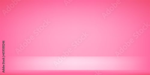 Pink studio room vector background. Space for selling products on the website. Cards for weddings and Valentine's Day. Vector illustration. 