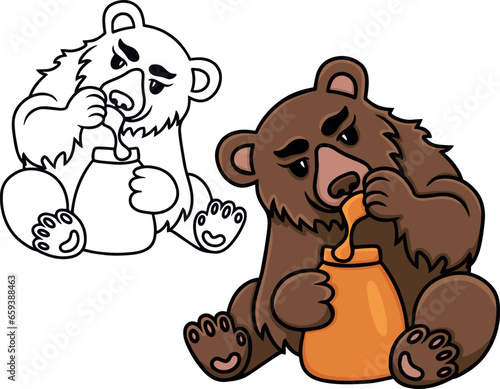 Bear with jar of honey