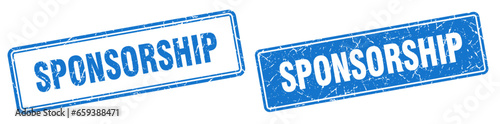 sponsorship stamp set. sponsorship square grunge sign