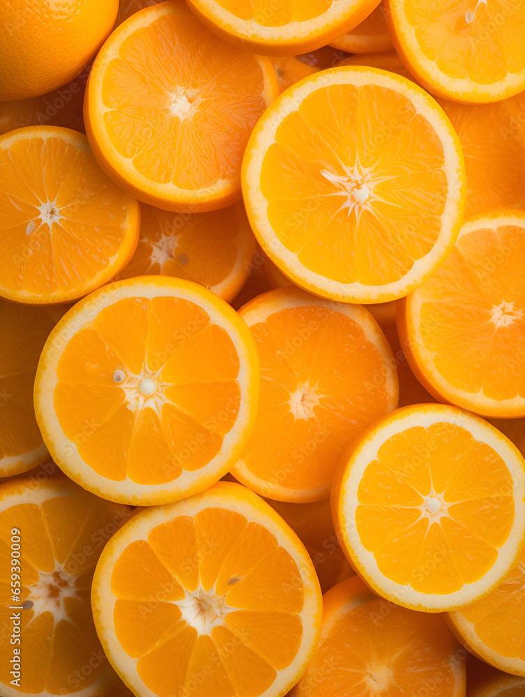 Natural fruit wallpaper background with fresh oranges 