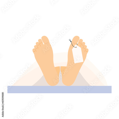 dead man in the morgue- vector illustration