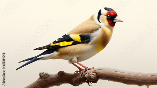 Goldfinch isolated on white background © khan