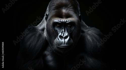 Gorilla isolated on white background © khan